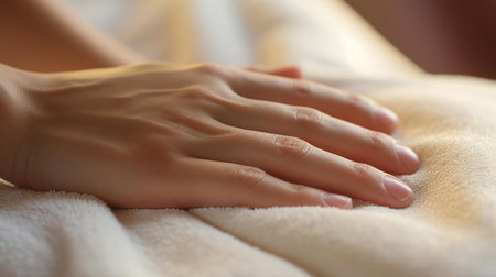 a close-up of a person's handの素材