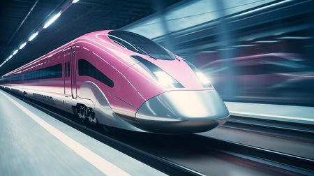 a train on the railway tracksの素材