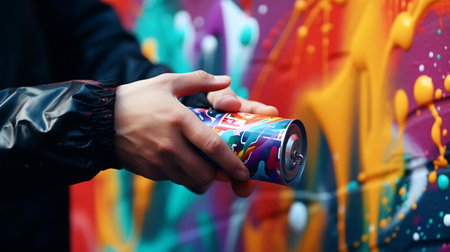 photography of a street artists spray paint canの素材
