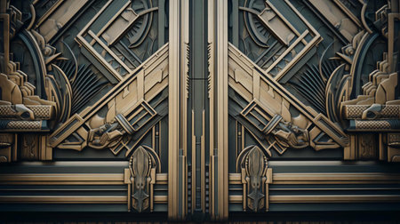 a building with statues on the sideの素材