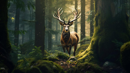 a deer in the woodsの素材