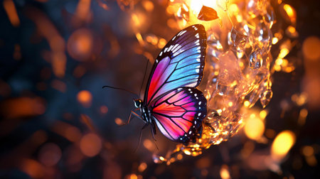 a butterfly on a plantの素材