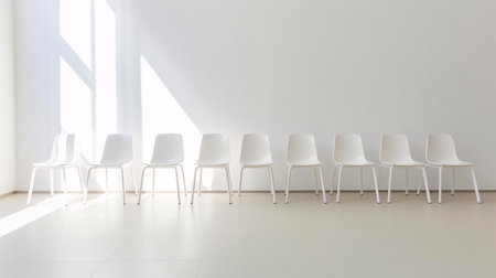 a group of white chairsの素材