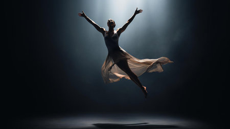 a person jumping in the airの素材