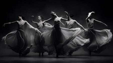 a group of people dancingの素材