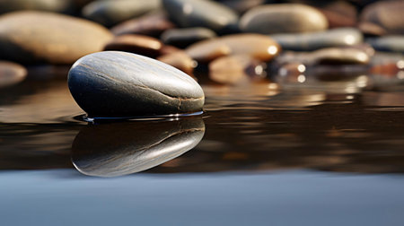 Photography of a single unadorned pebbleの素材