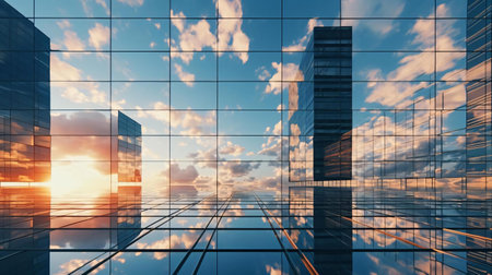 a view of the sky through a window of a buildingの素材