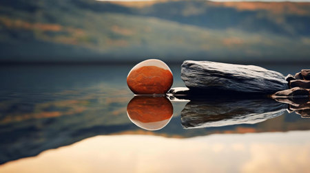 Photography of a single unadorned pebbleの素材