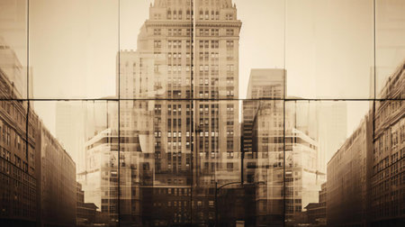 a view of a city from a windowの素材