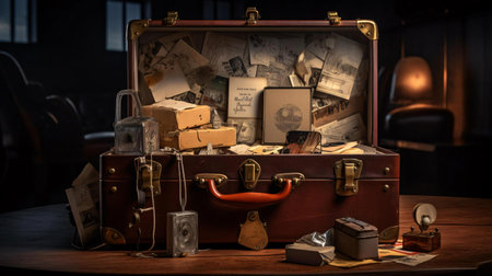 a suitcase with a couple of suitcases on topの素材