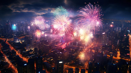 fireworks in the skyの素材