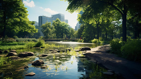 a river with rocks and treesの素材