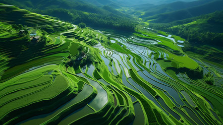 a large green fieldの素材