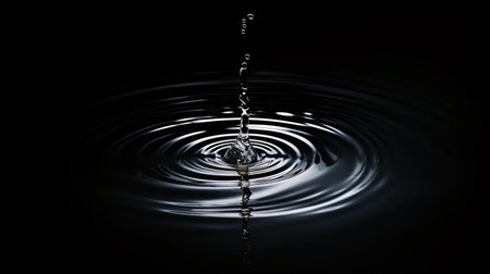 a drop of water falling into waterの素材