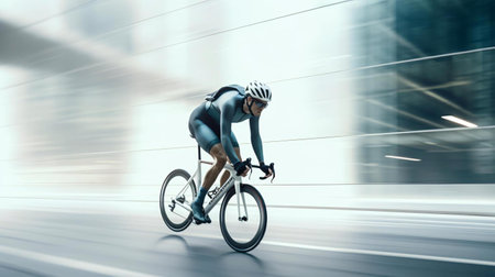 a person riding a bicycleの素材