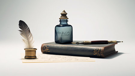 a pen and a bookの素材