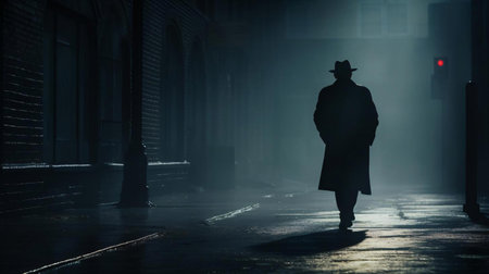 a person walking in a dark roomの素材
