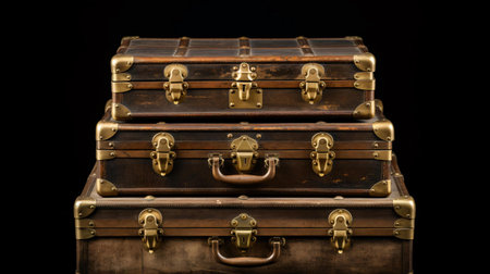 a couple of suitcases with handlesの素材