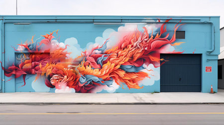 a mural on a buildingの素材