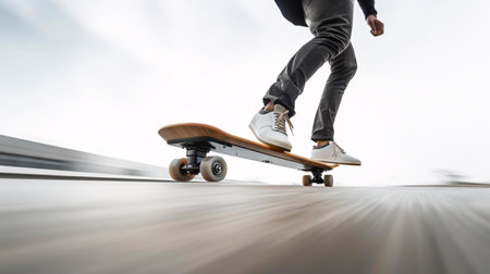 a person riding a skateboardの素材