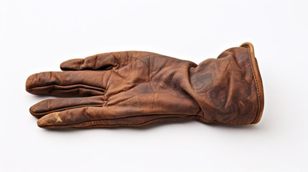 a brown leather gloveの素材