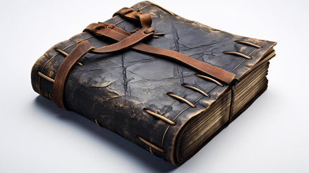 a close-up of an old bookの素材