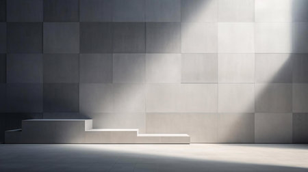 a white wall with a benchの素材