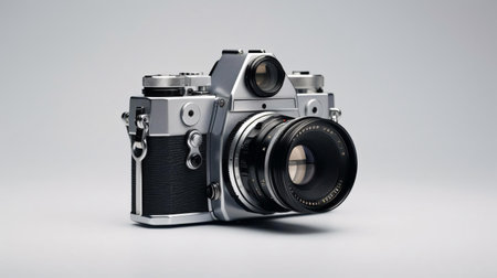a black camera with a lensの素材