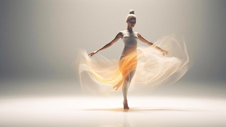 a man dancing in a white dressの素材
