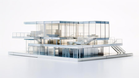 a building with glass wallsの素材