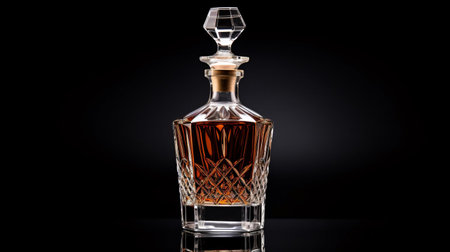 a glass bottle with a light inside with Jack Daniel's in the backgroundの素材