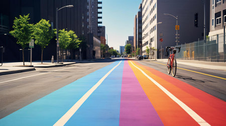 a bicycle on a streetの素材