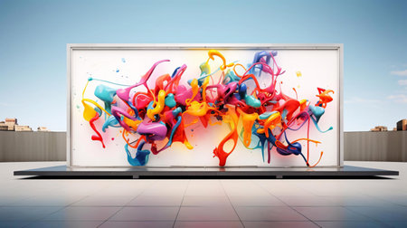 a large mural on a wallの素材