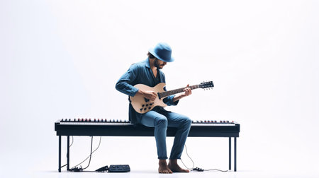 a person playing a guitarの素材