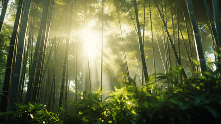 a forest with tall treesの素材