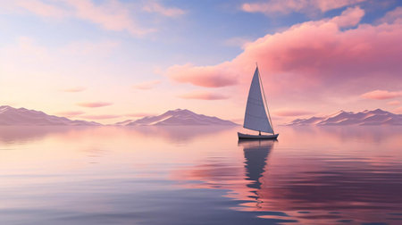 a sailboat on the waterの素材