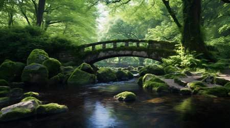 a bridge over a riverの素材