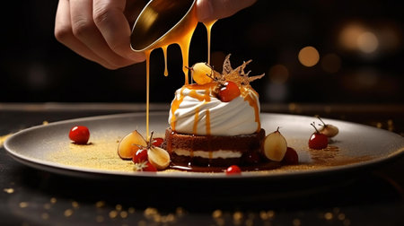 a person pouring a cakeの素材