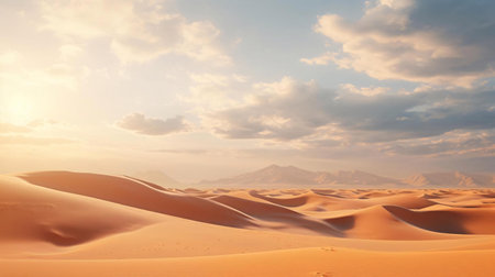 a desert landscape with sand dunesの素材