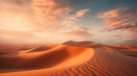 a desert landscape with sand dunesの素材