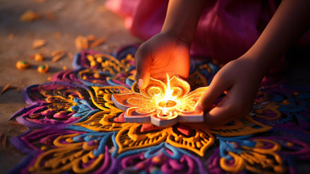 a person lighting a candleの素材