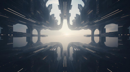 a factory with large metal structuresの素材