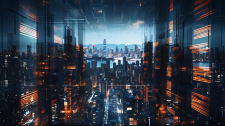 a city at nightの素材