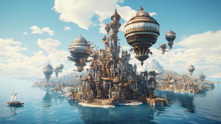 a large building with domes and towersの素材