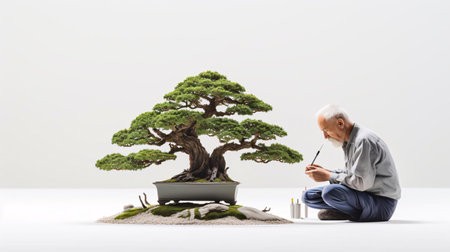 a man sitting on a rock smoking a cigaretteの素材