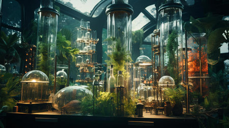 a group of glass sculpturesの素材