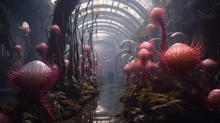 a group of red plantsの素材