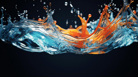 a blue and orange jellyfishの素材