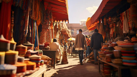 people walking in a streetの素材