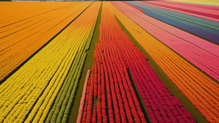 a field of colorful cropsの素材